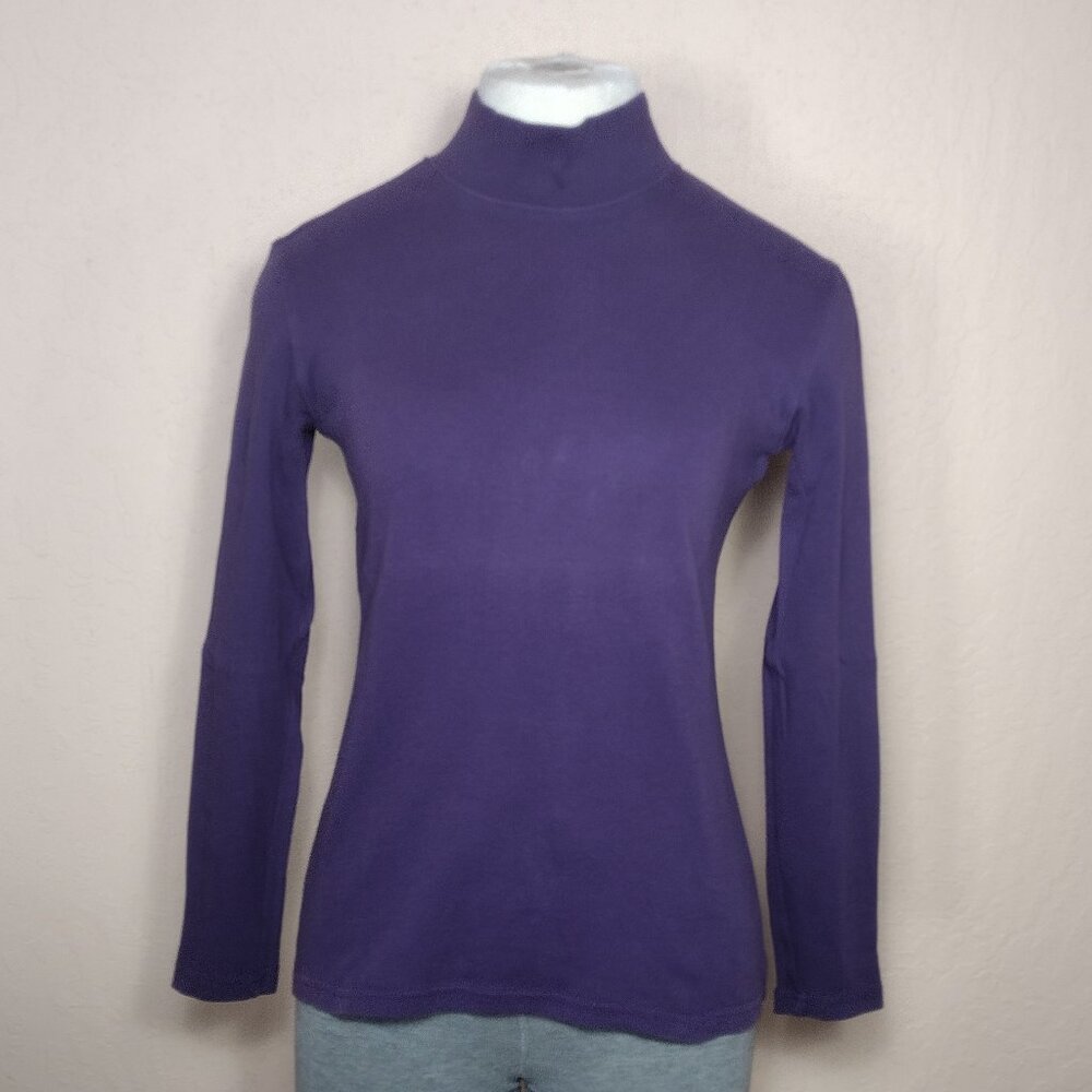 Karen Scott Womens Mock-Neck Long Sleeve T-Shirt - Picture 2 of 10